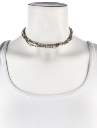 David Yurman Two-Tone Diamond Four-Row Small Chain Multistrand Necklace