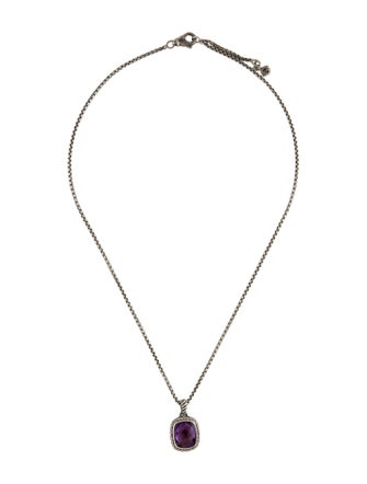 David Yurman Amethyst & Diamond Albion Pendant Necklace