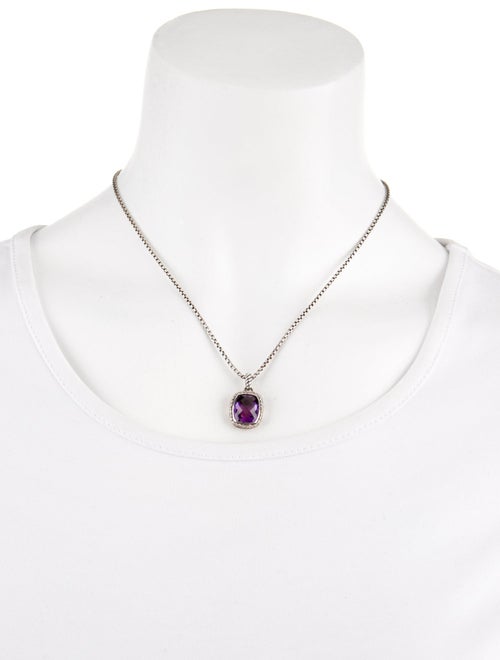 David Yurman Amethyst & Diamond Albion Pendant Necklace