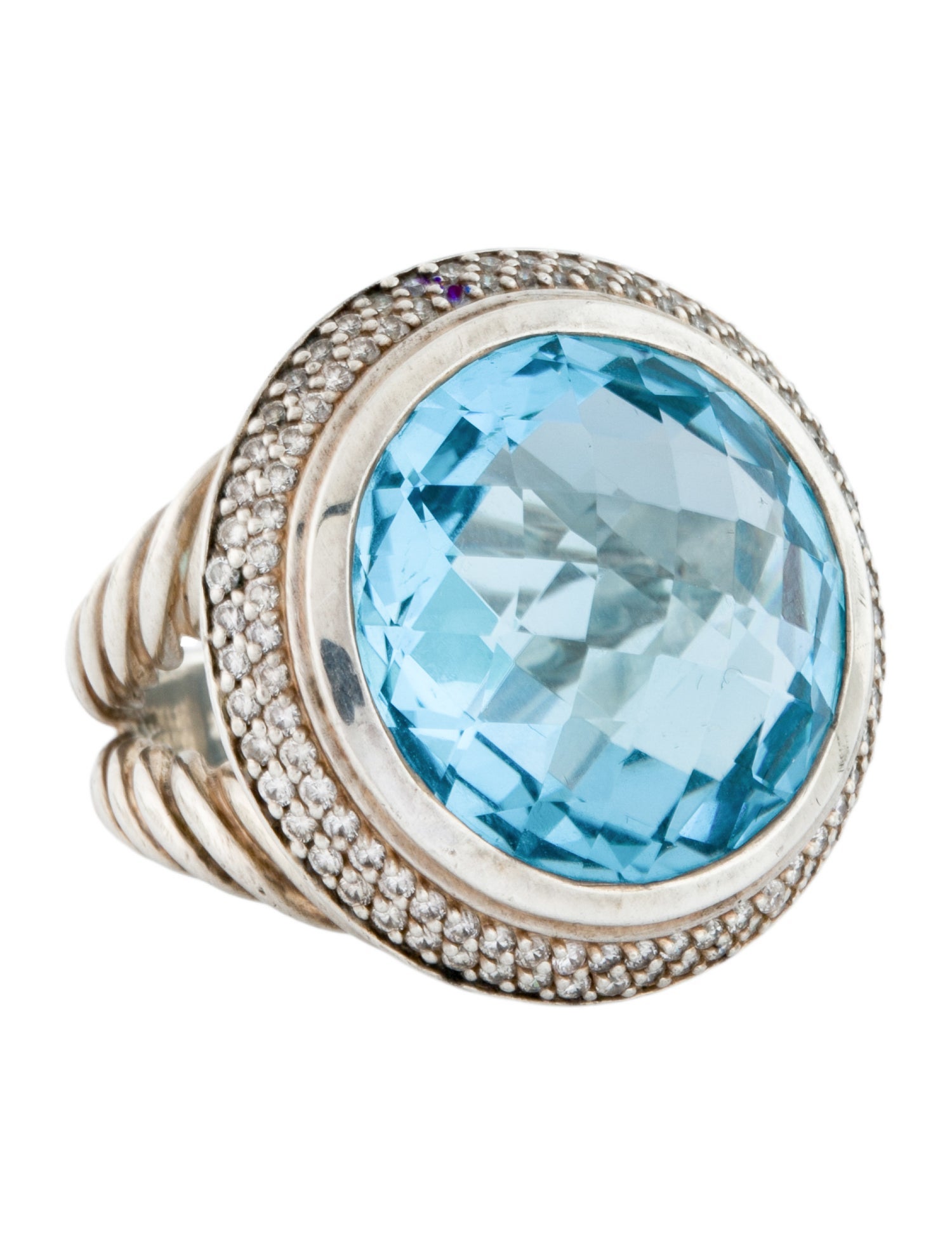 David Yurman Topaz & Diamond Cerise Cocktail Ring