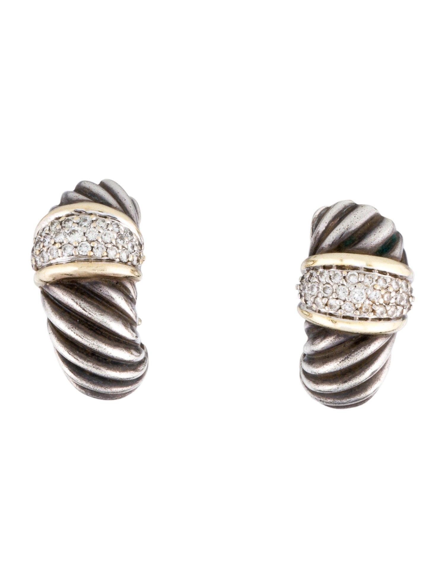 David Yurman Diamond Shrimp Earclips