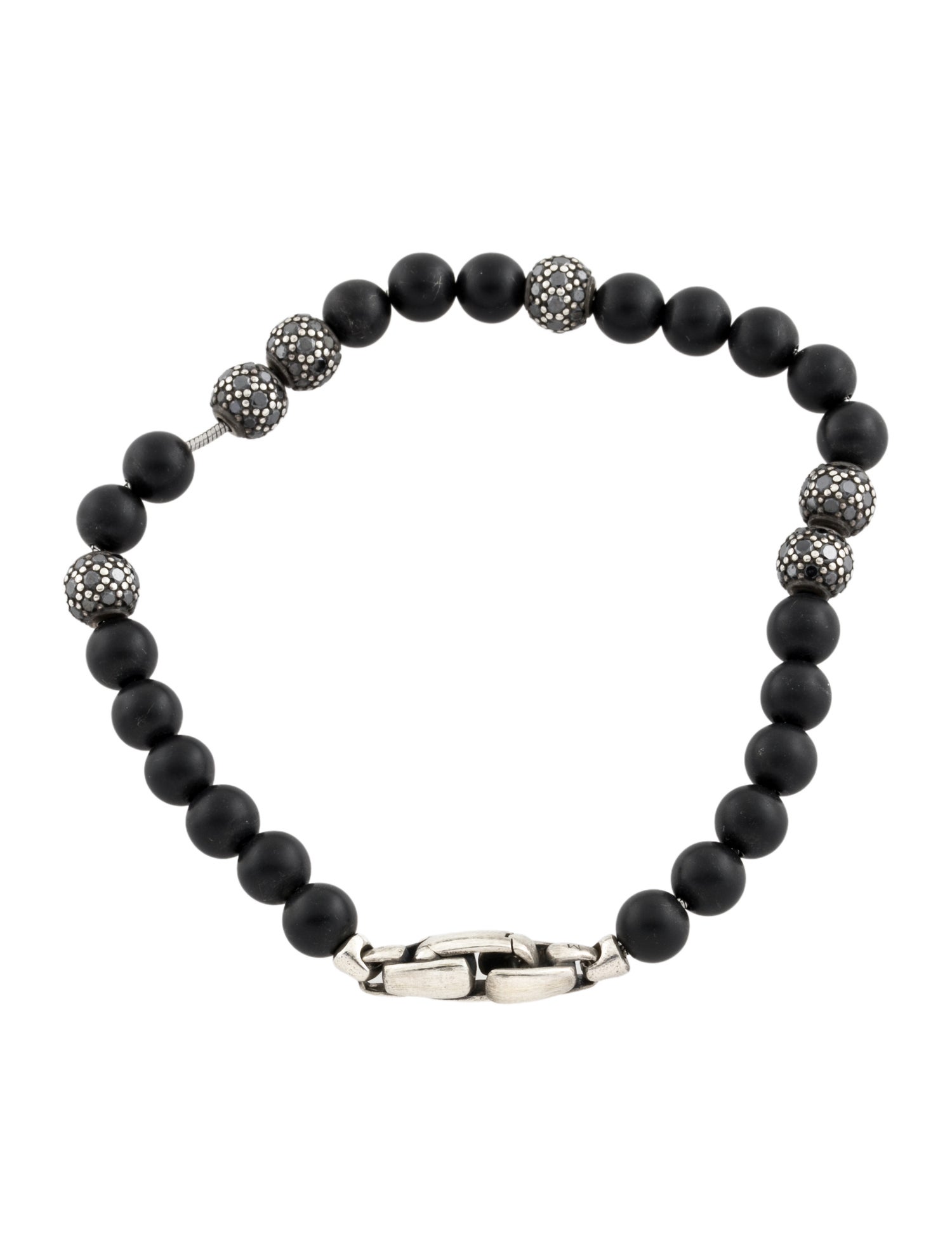 David Yurman Onyx & 3.41ctw Diamond Spiritual Beads Bracelet