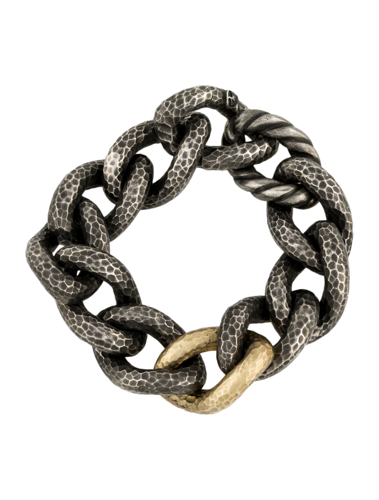 David Yurman Two-Tone Hammered Link Bracelet