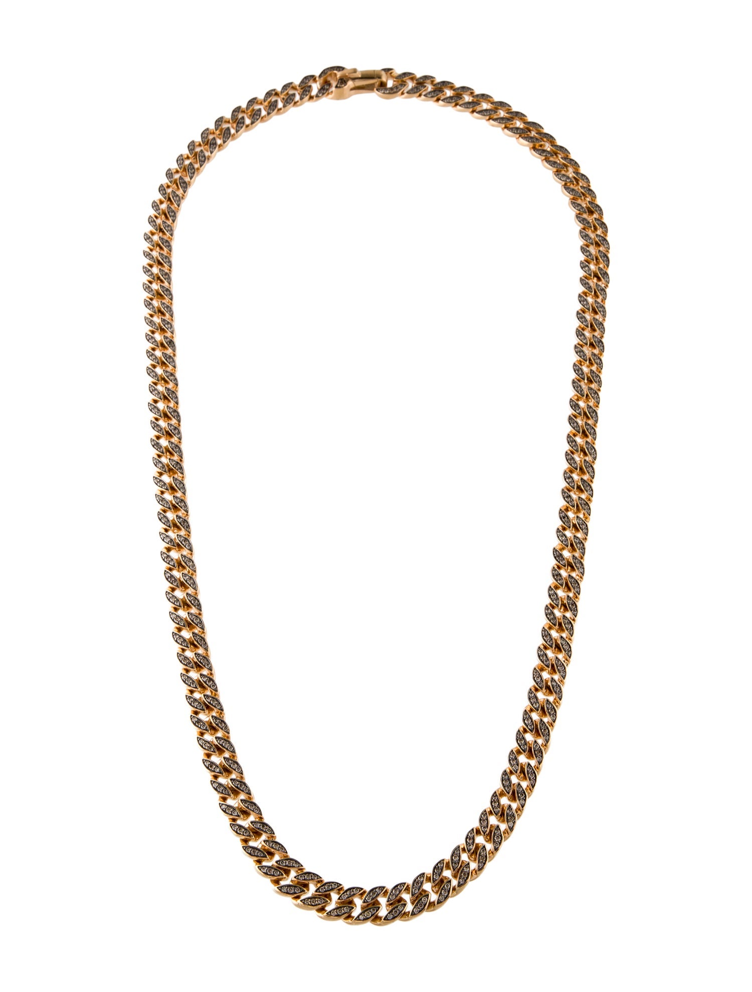 David Yurman 18K 4.13ctw Diamond Curb Chain Necklace