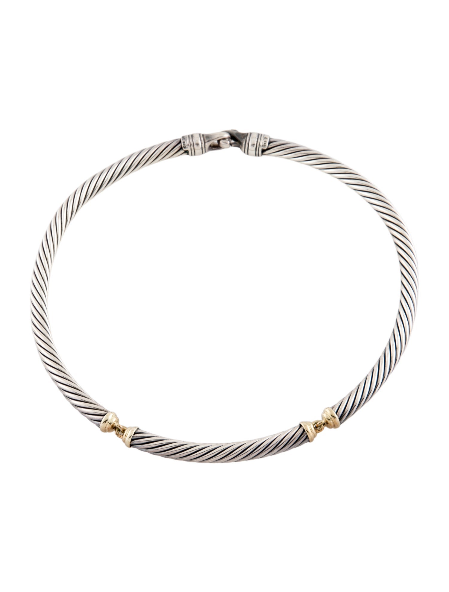 David Yurman Two-Tone Metro Cable Collar Necklace