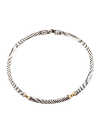 David Yurman Two-Tone Metro Cable Collar Necklace