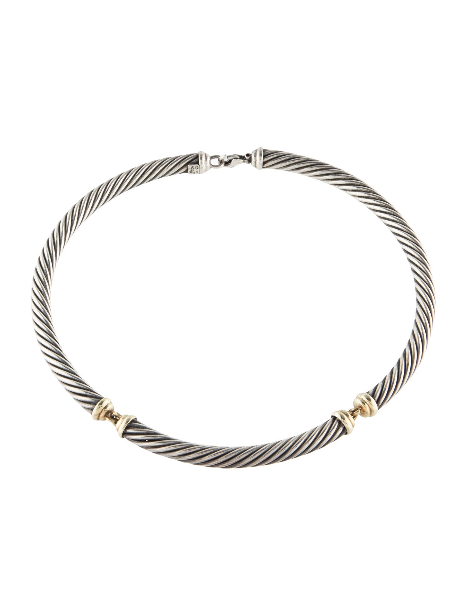 David Yurman Two-Tone Metro Cable Collar Necklace
