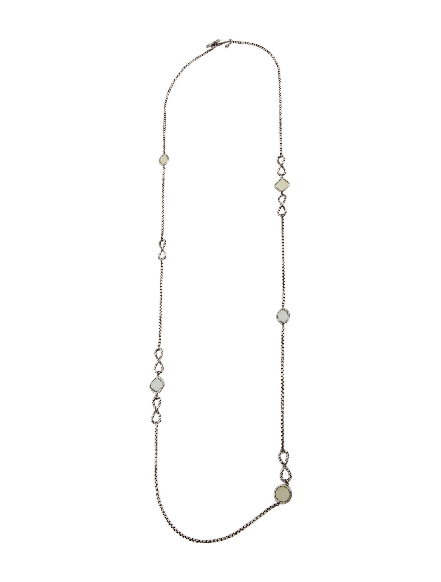 David Yurman Citrine & Prasiolite Long Infinity Station Necklace