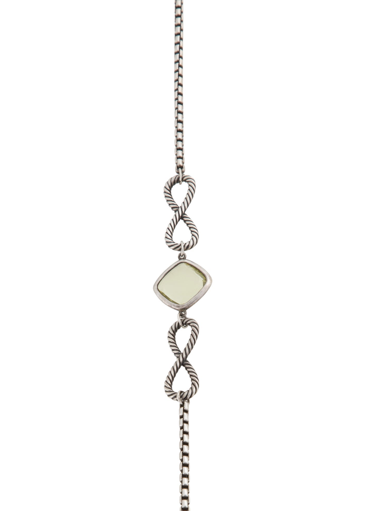 David Yurman Citrine & Prasiolite Long Infinity Station Necklace