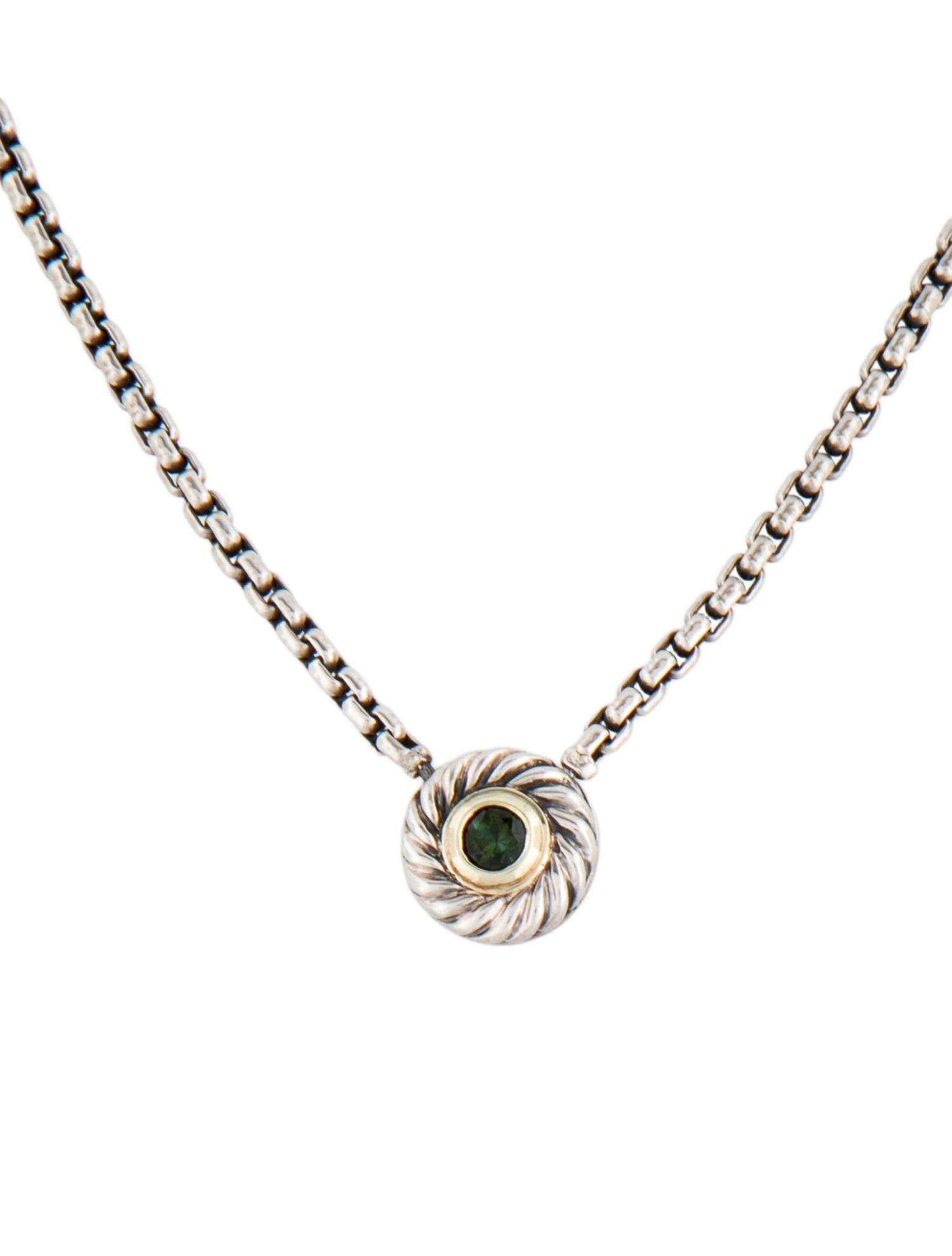 David Yurman Tourmaline Cookie Pendant Necklace