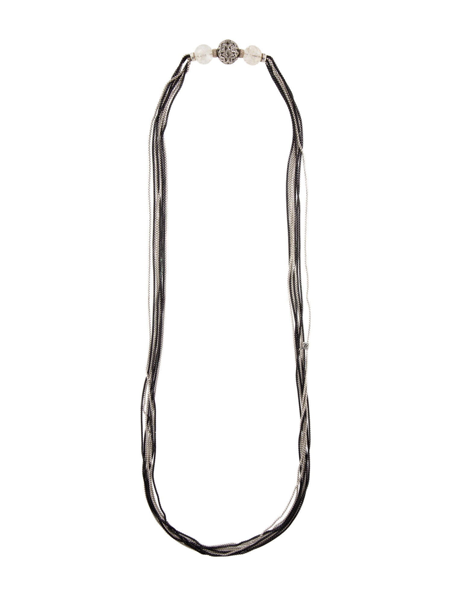 David Yurman Quartz & Diamond Quatrefoil Multi-Strand Pendant Necklace