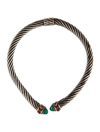 David Yurman Dyed Chalcedony & Tourmaline Renaissance Collar Necklace