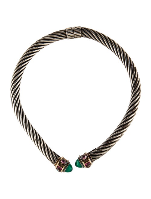 David Yurman Dyed Chalcedony & Tourmaline Renaissance Collar Necklace