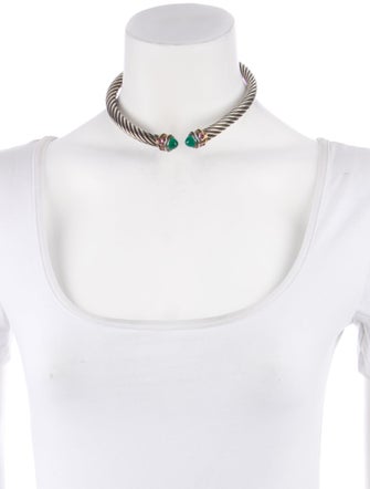 David Yurman Dyed Chalcedony & Tourmaline Renaissance Collar Necklace