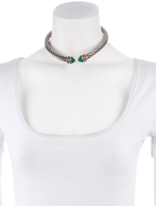 David Yurman Dyed Chalcedony & Tourmaline Renaissance Collar Necklace