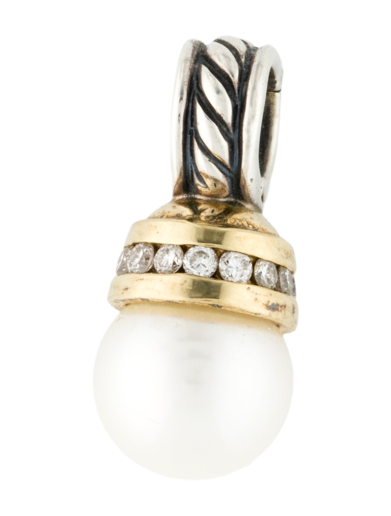David Yurman Pearl & Diamond Enhancer Pendant