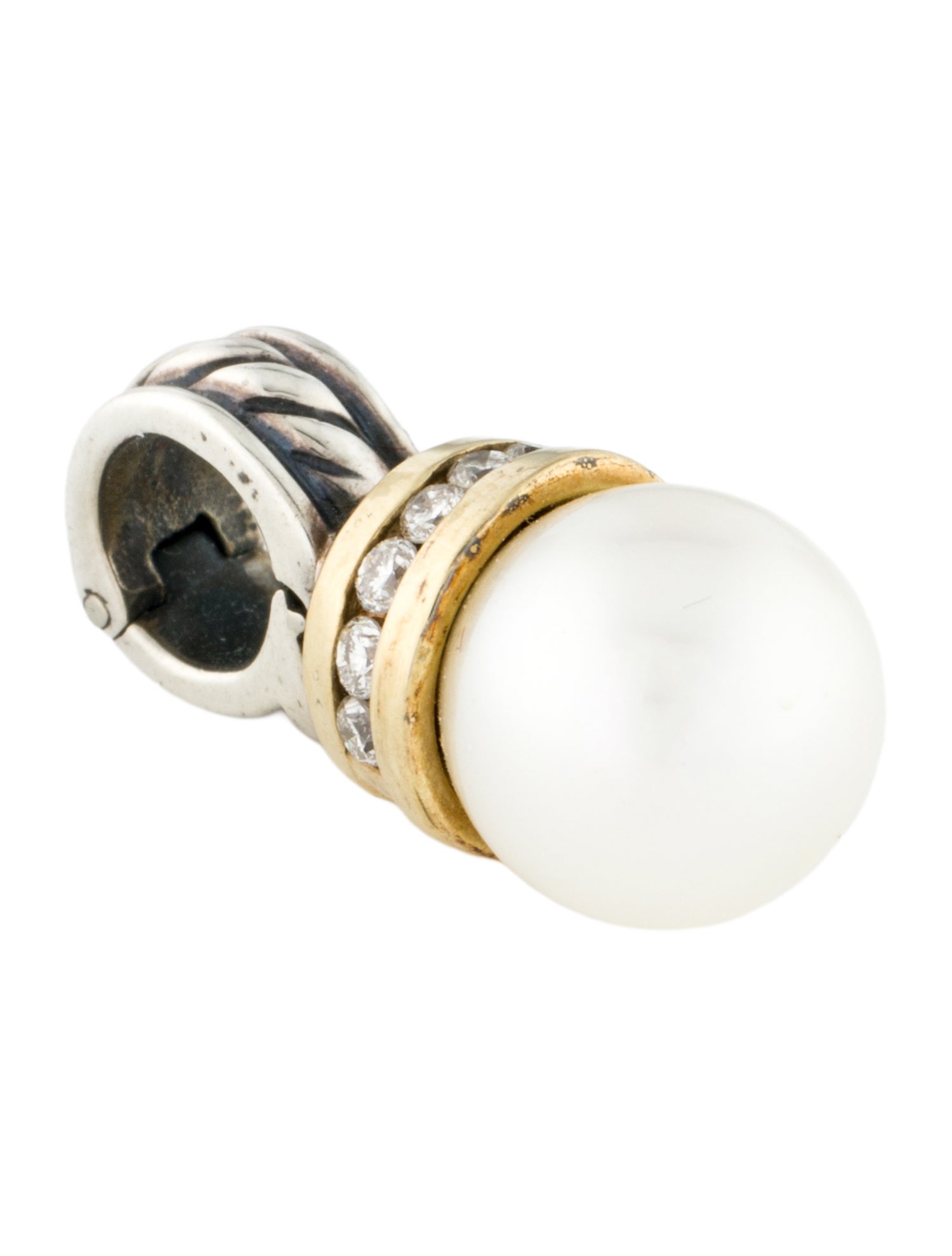 David Yurman Pearl & Diamond Enhancer Pendant