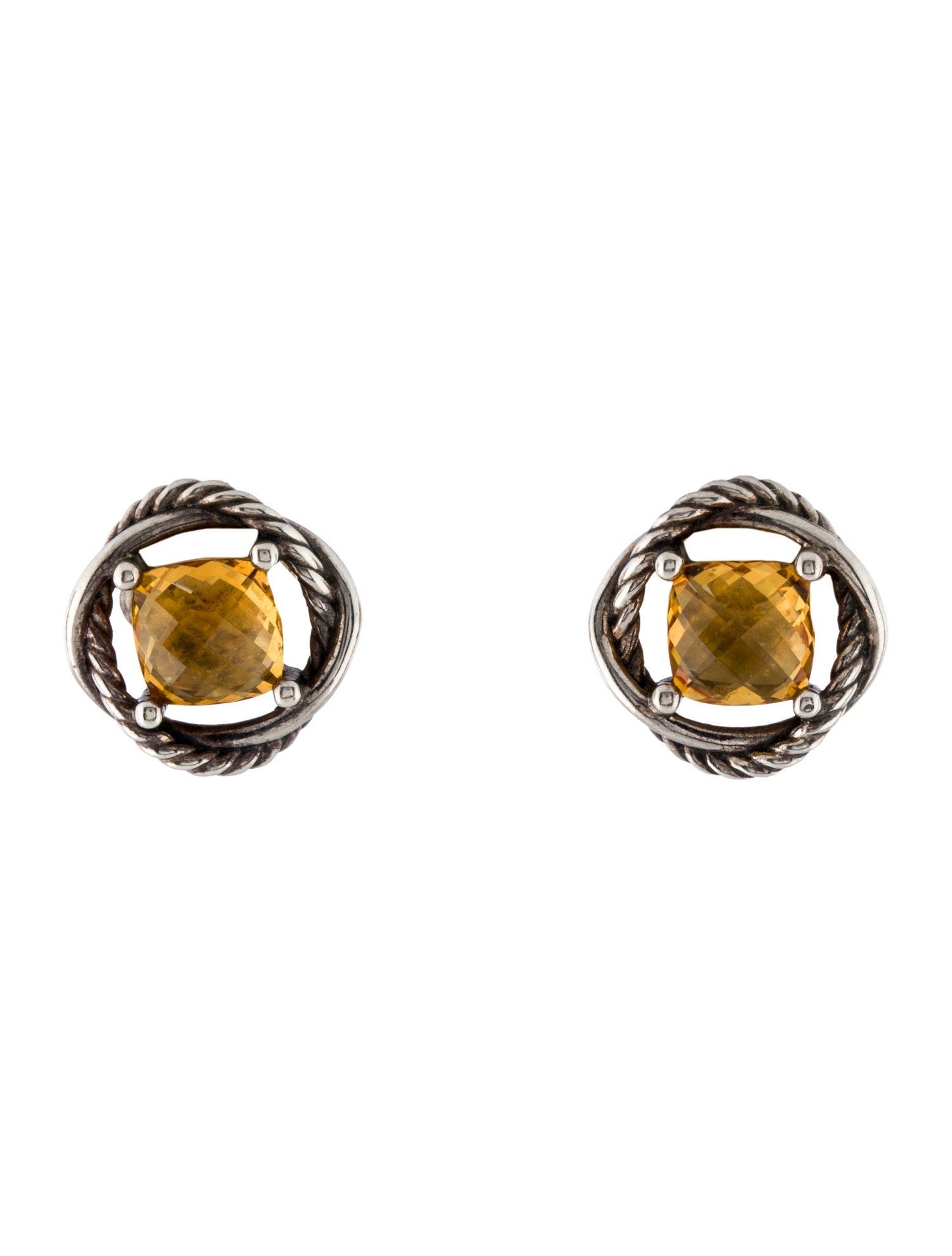 David Yurman Citrine Infinity Stud Earrings