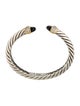 David Yurman Smoky Quartz & Diamond Hinged Waverly Cable Cuff