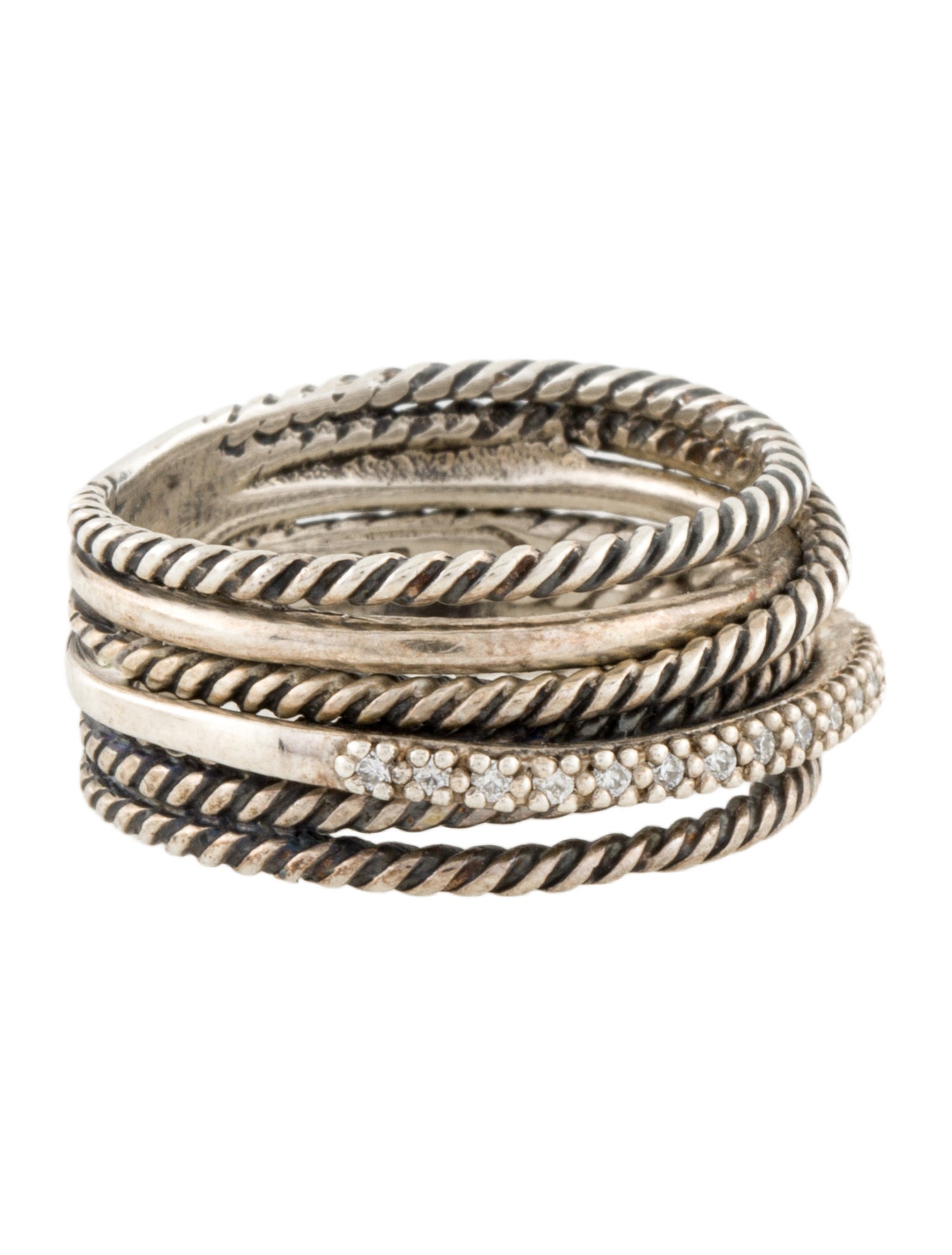 David Yurman Diamond Crossover Ring