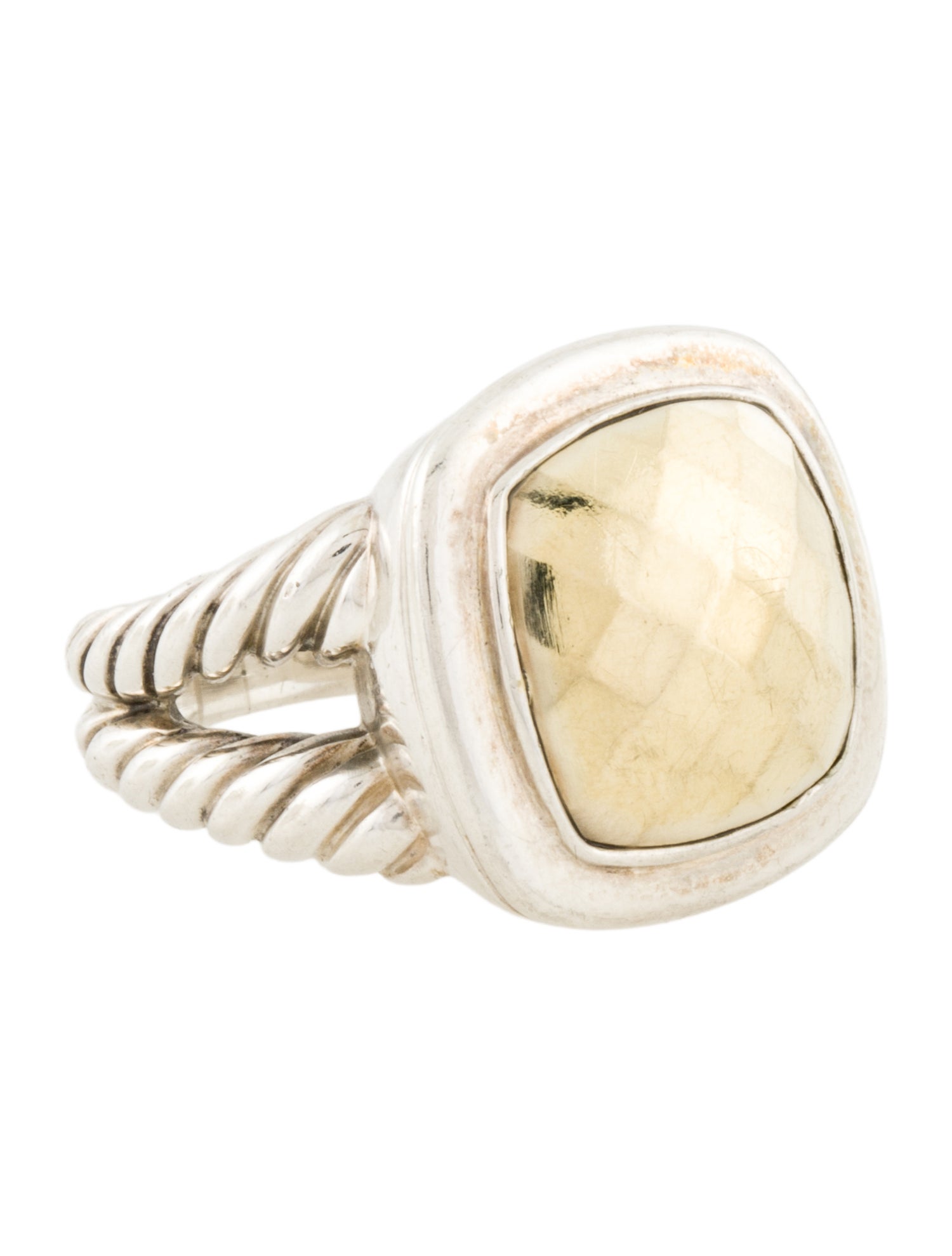 David Yurman Albion Two-Tone Faceted Dome Ring