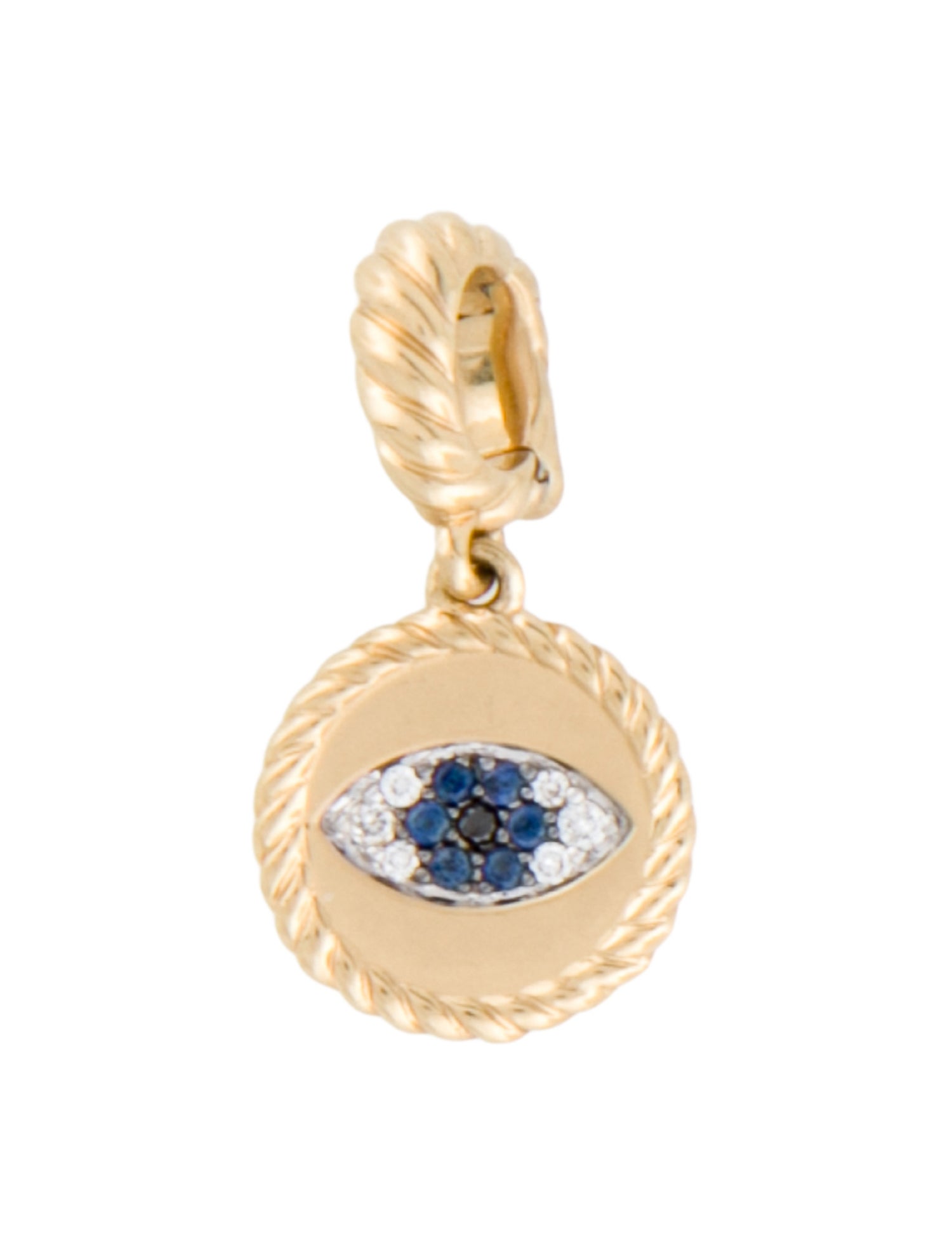 David Yurman 18K Sapphire & Diamond Evil Eye Amulet Enhancer Pendant