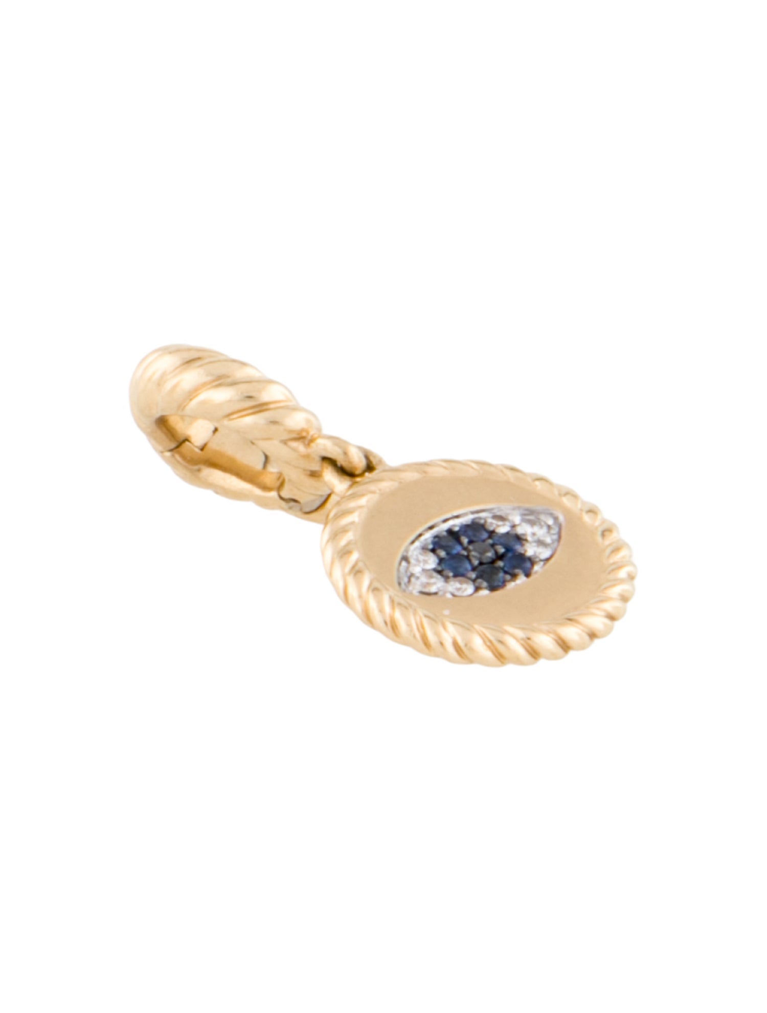 David Yurman 18K Sapphire & Diamond Evil Eye Amulet Enhancer Pendant