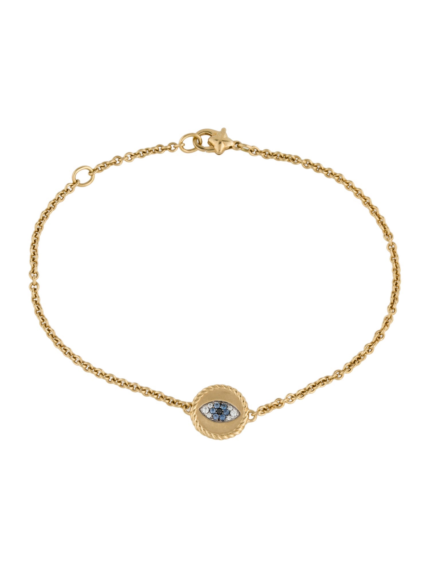 David Yurman 18K Sapphire & Diamond Evil Eye Bracelet