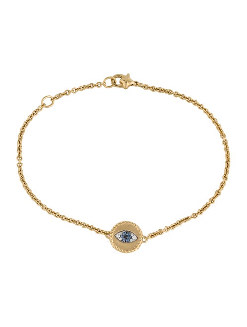 David Yurman 18K Sapphire & Diamond Evil Eye Bracelet