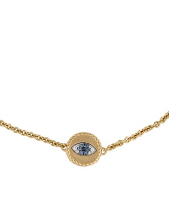 David Yurman 18K Sapphire & Diamond Evil Eye Bracelet