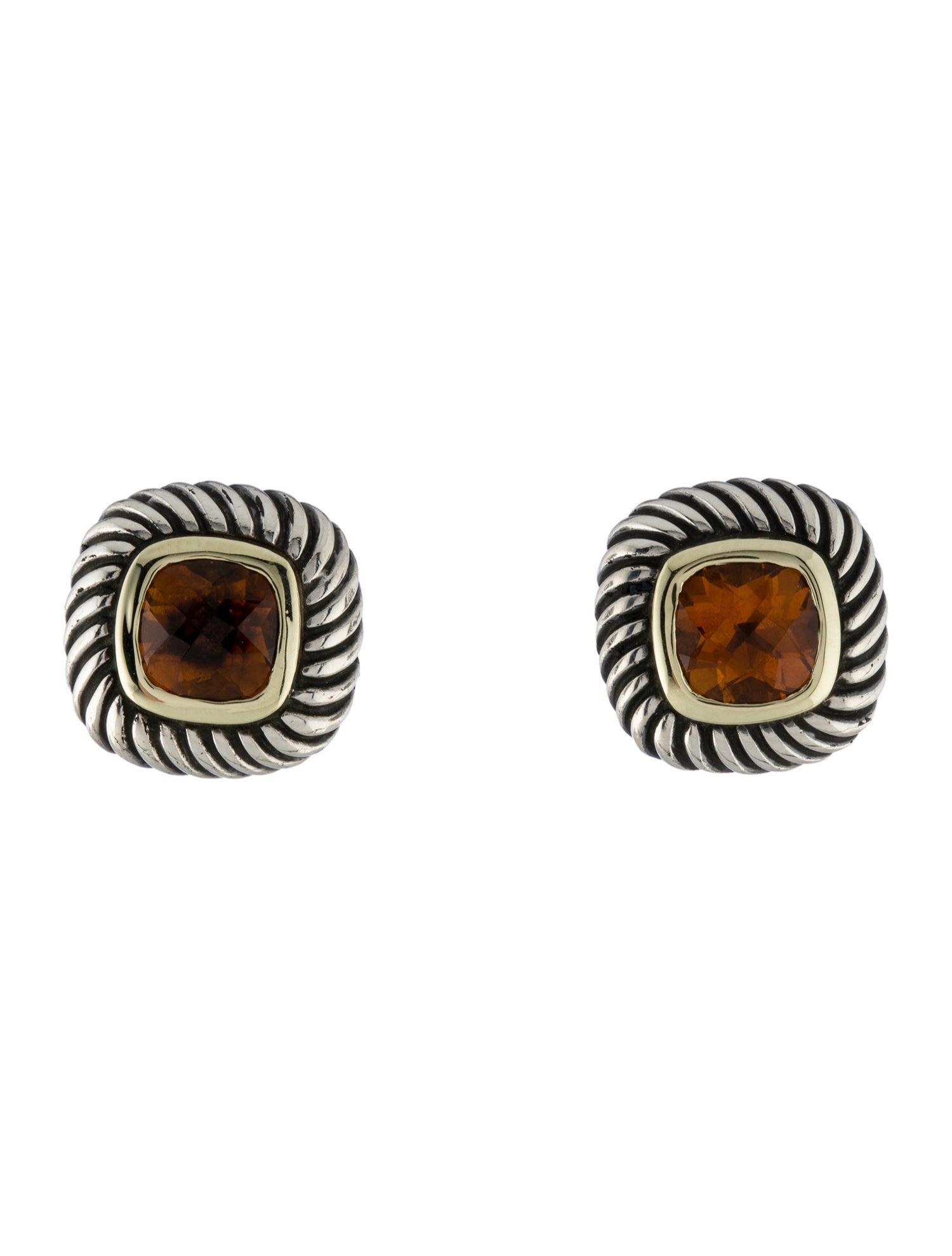 David Yurman Citrine Albion Stud Earrings