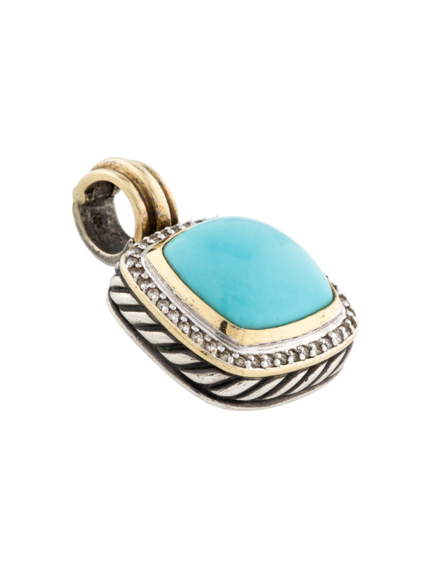 David Yurman Turquoise & Diamond Albion Pendant