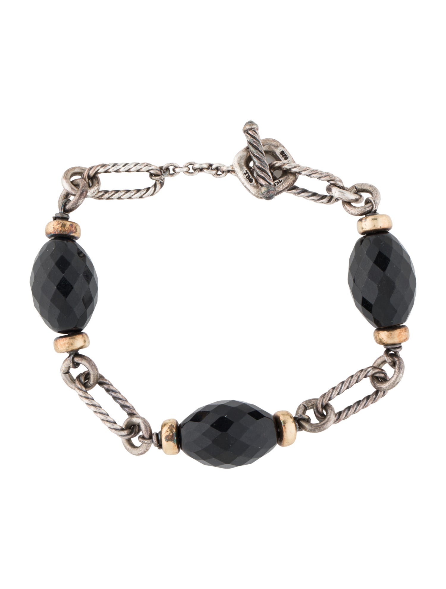 David Yurman Onyx Station Figaro Bracelet
