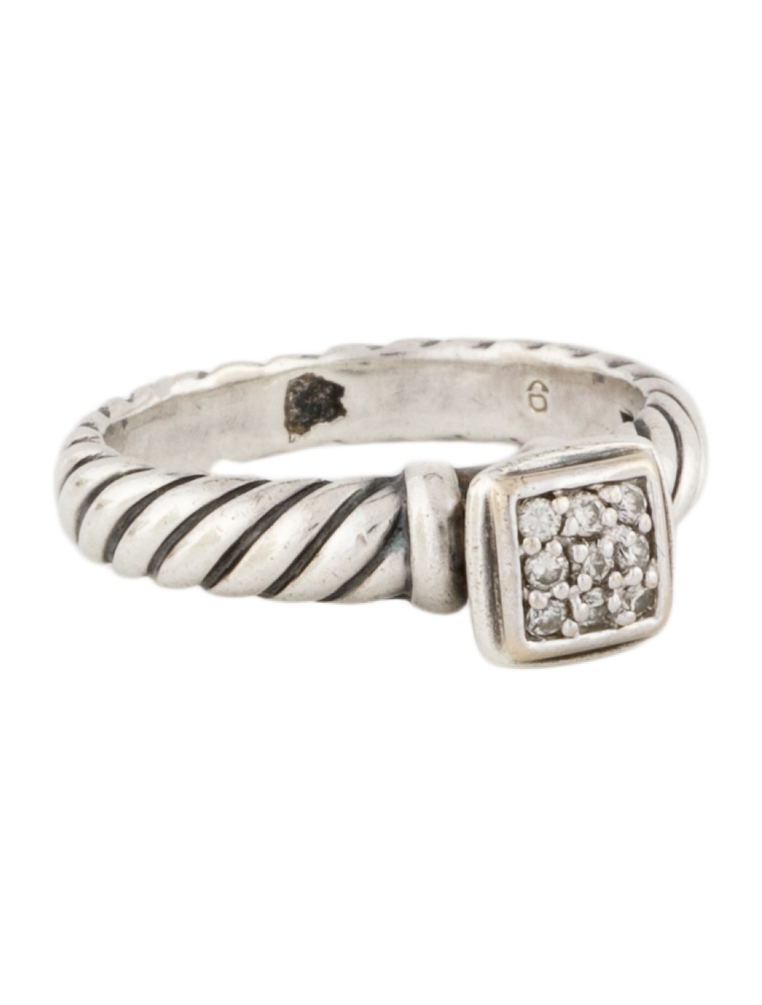 David Yurman Diamond Square Stacking Band