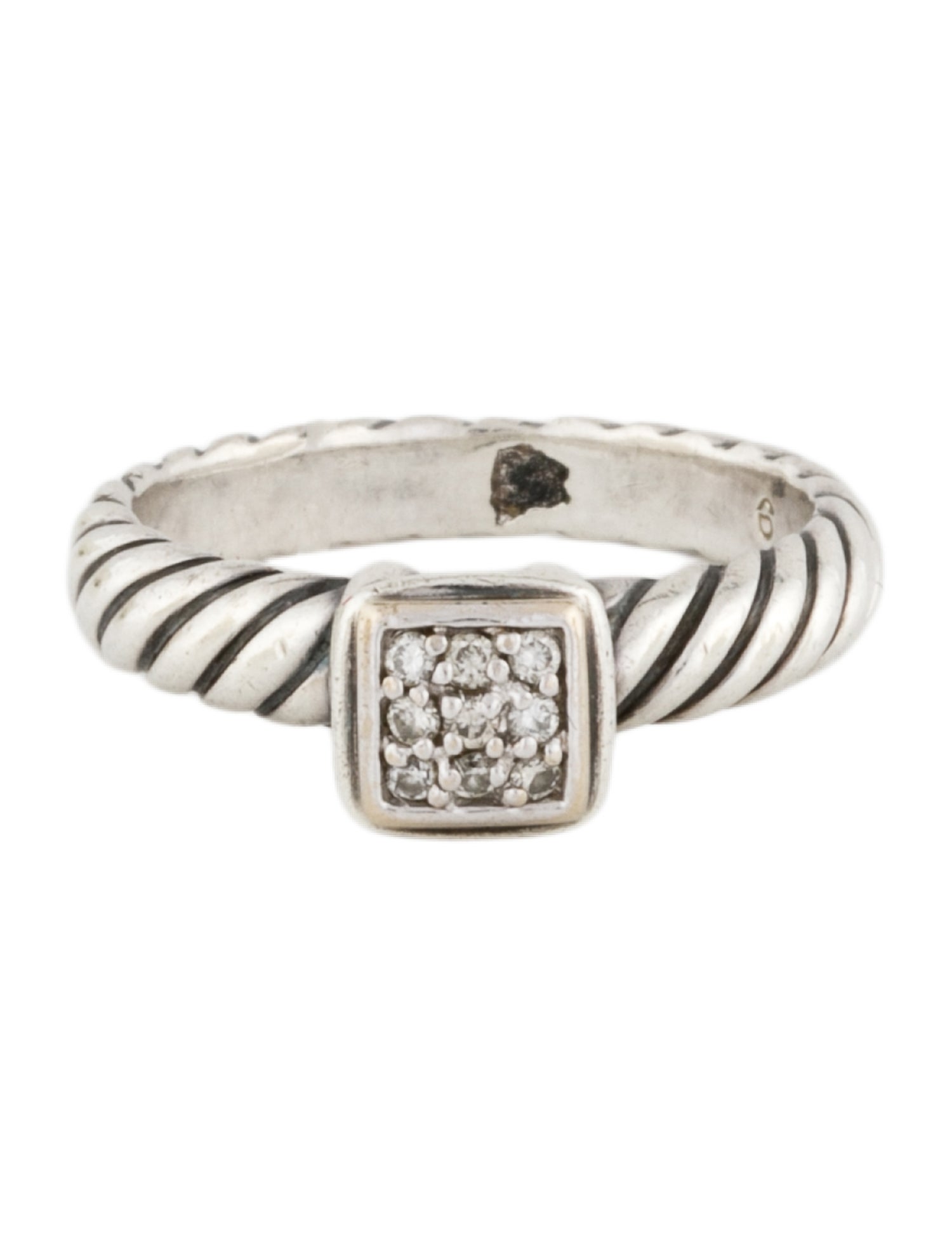 David Yurman Diamond Square Stacking Band