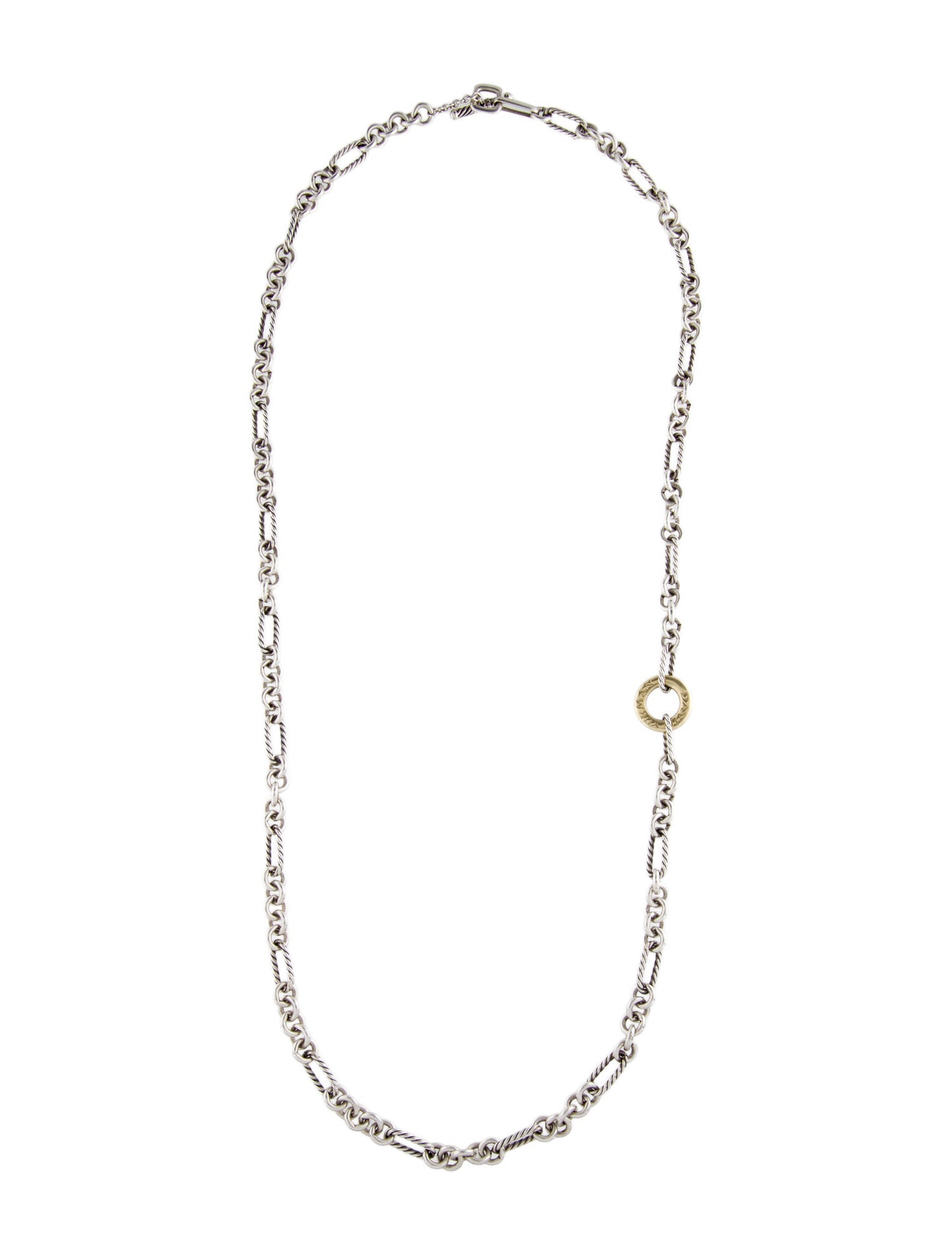 David Yurman Two-Tone Cable Classics Figaro Necklace