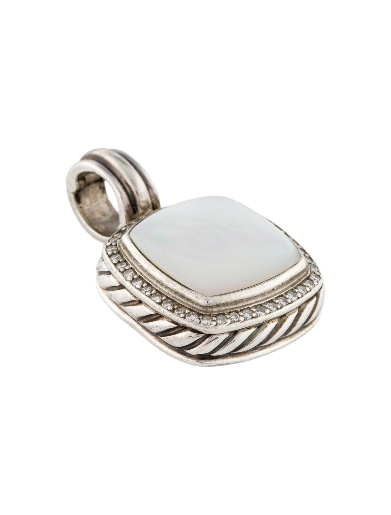 David Yurman Mother of Pearl & Diamond Albion Enhancer Pendant