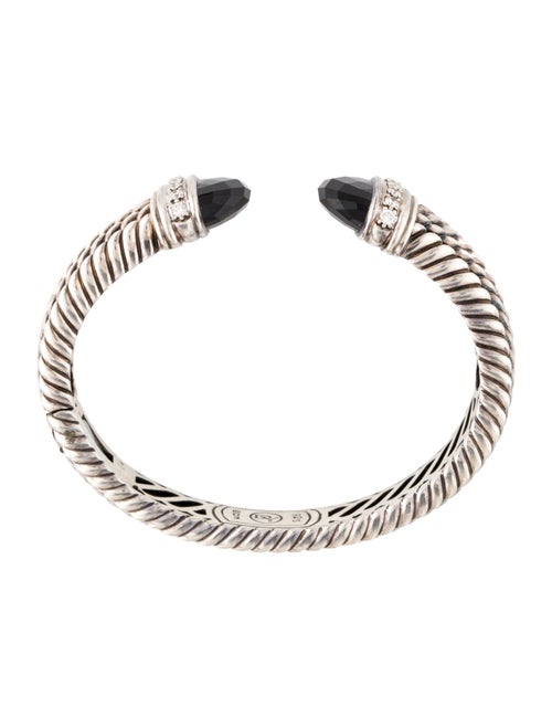 David Yurman Onyx & Diamond Wheaton Hinge Cuff