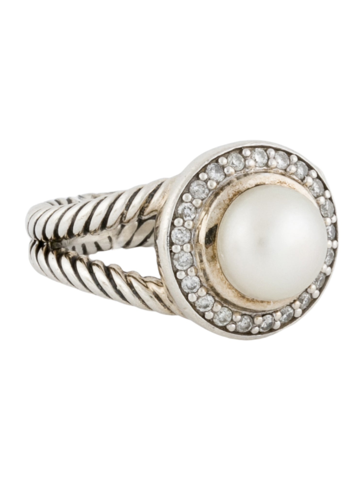 David Yurman Pearl & Diamond Petite Cerise Cocktail Ring