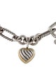 David Yurman Two-Tone Figaro Heart Charm Bracelet