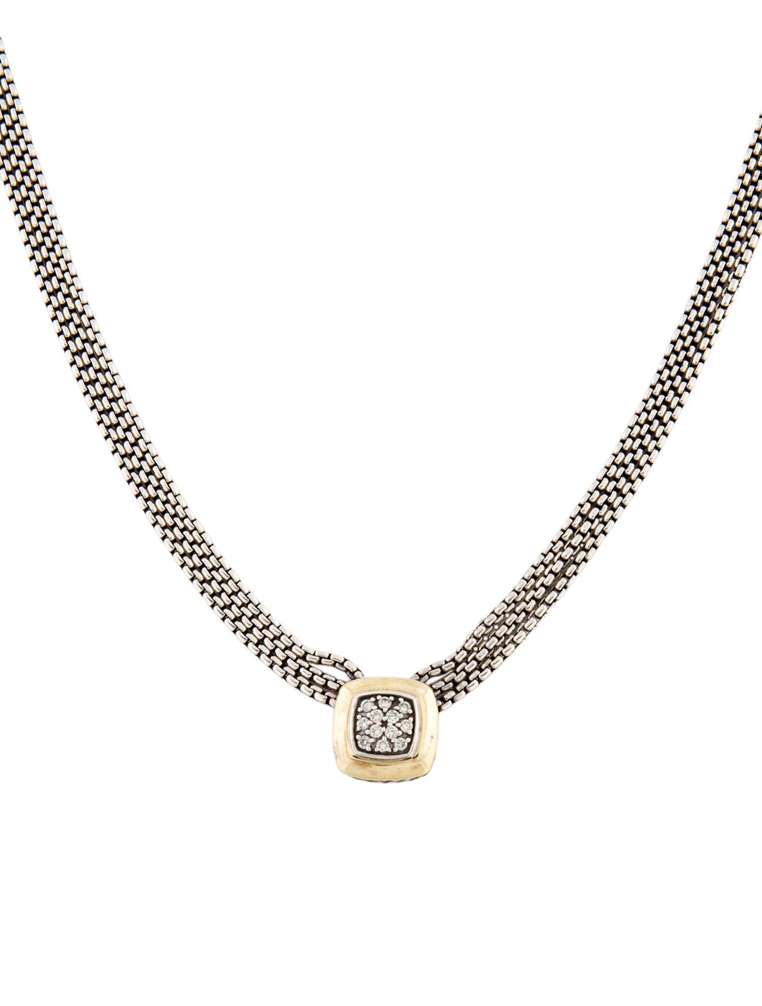 David Yurman Diamond Pave Albion Pendant Necklace