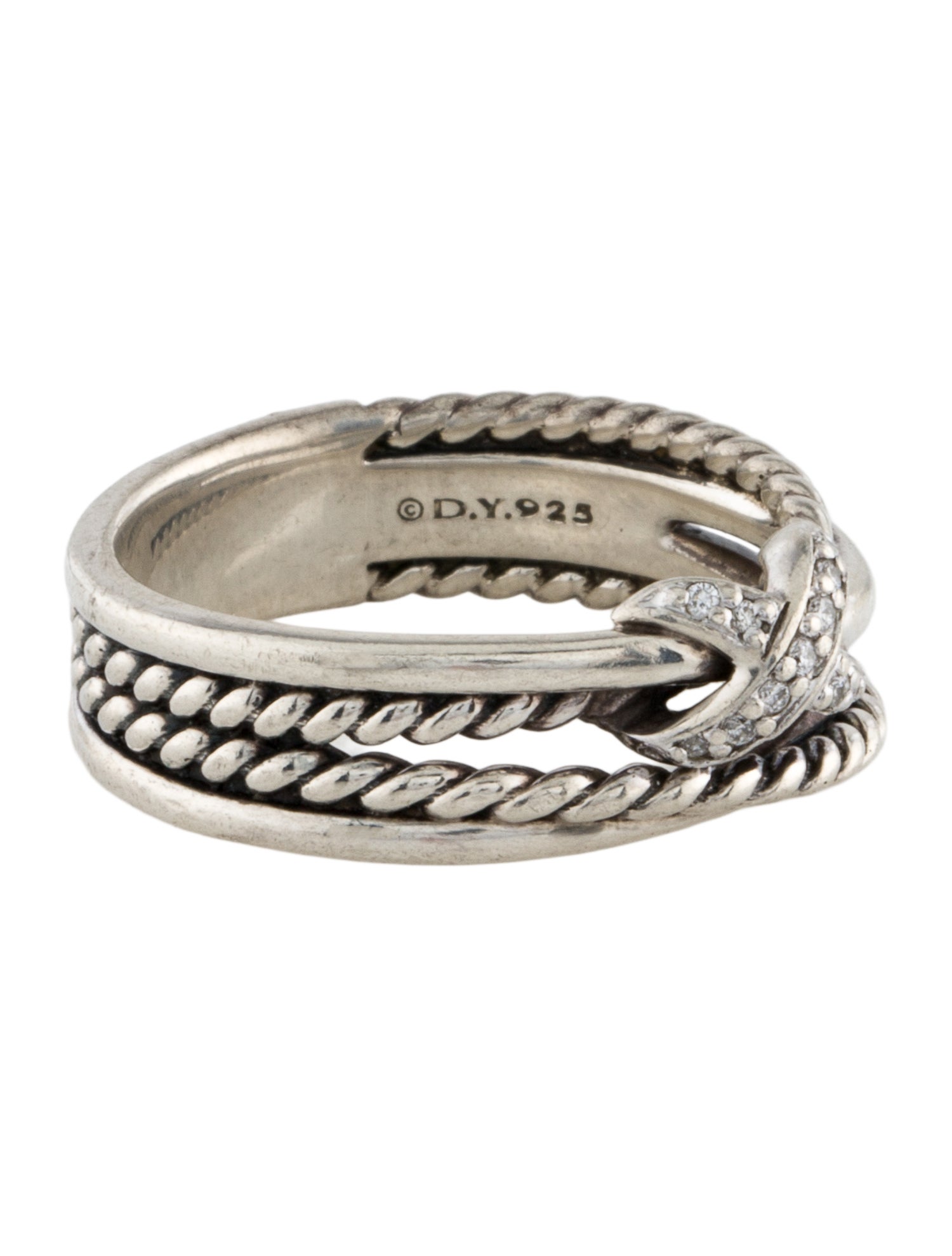 David Yurman Diamond X Crossover Band Ring