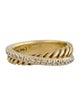 David Yurman 18K Diamond Crossover Two Row Ring