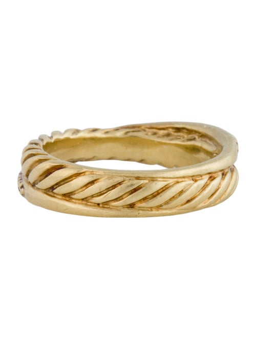 David Yurman 18K Diamond Crossover Two Row Ring