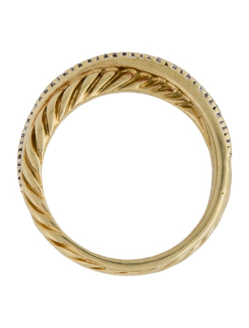 David Yurman 18K Diamond Crossover Two Row Ring