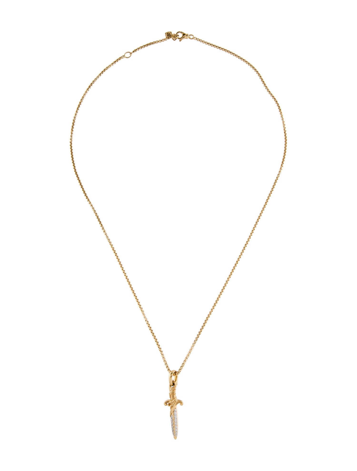 David Yurman 18K Diamond Dagger Waves Pendant