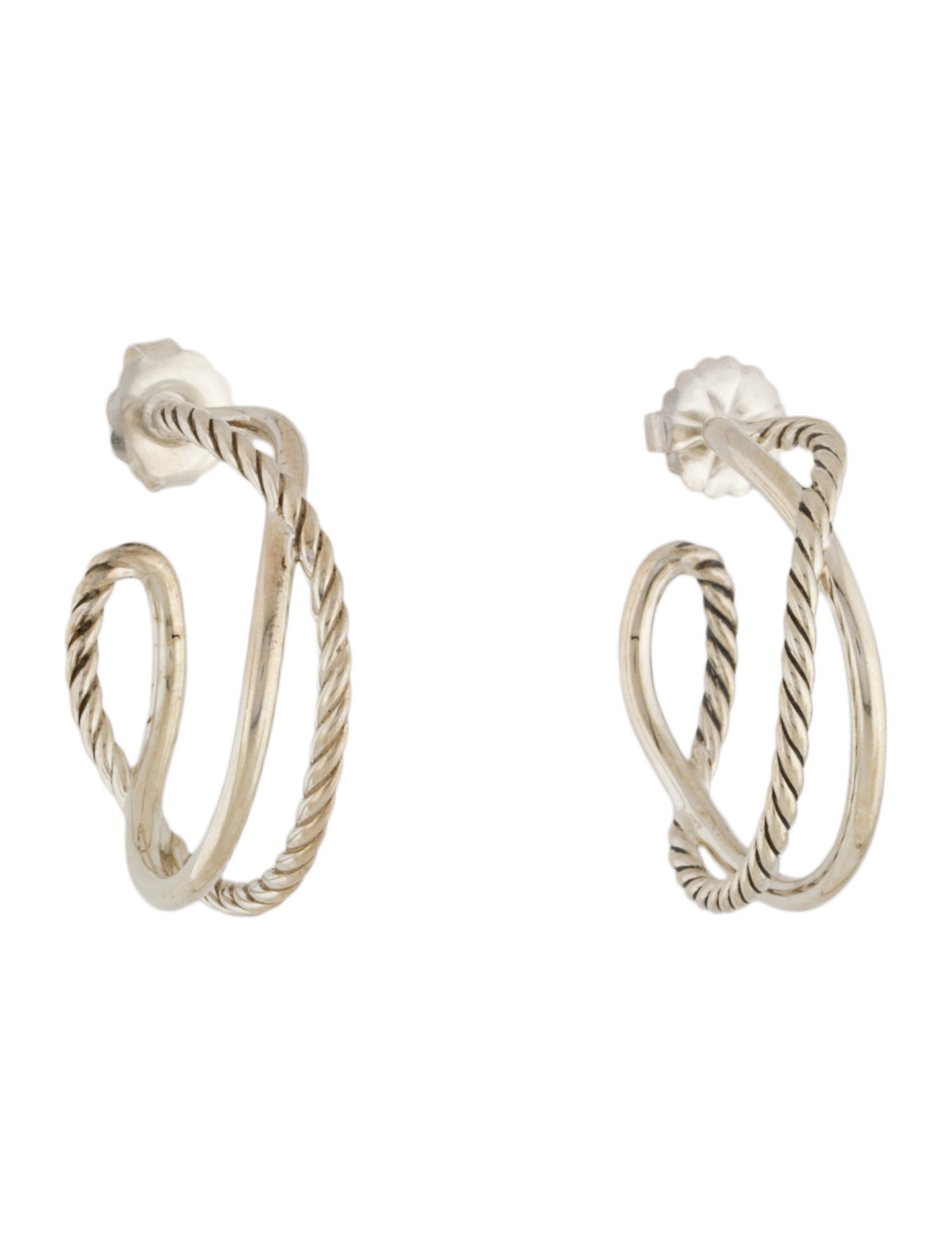 David Yurman Crossover Hoop Earrings