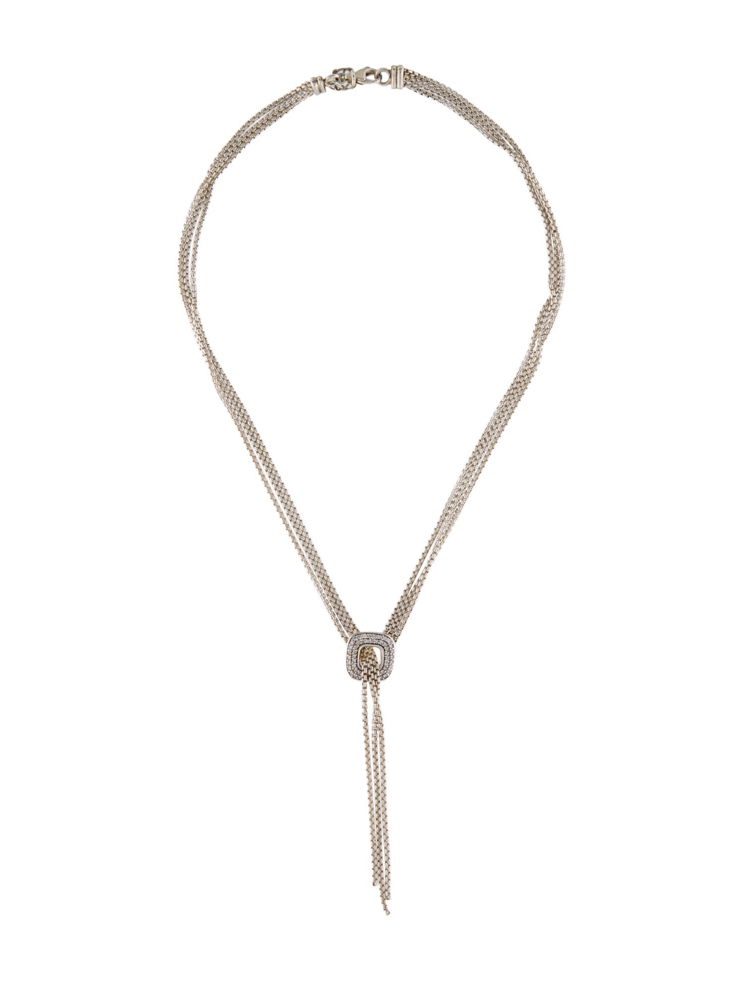 David Yurman Diamond Waterfall Lariat Necklace