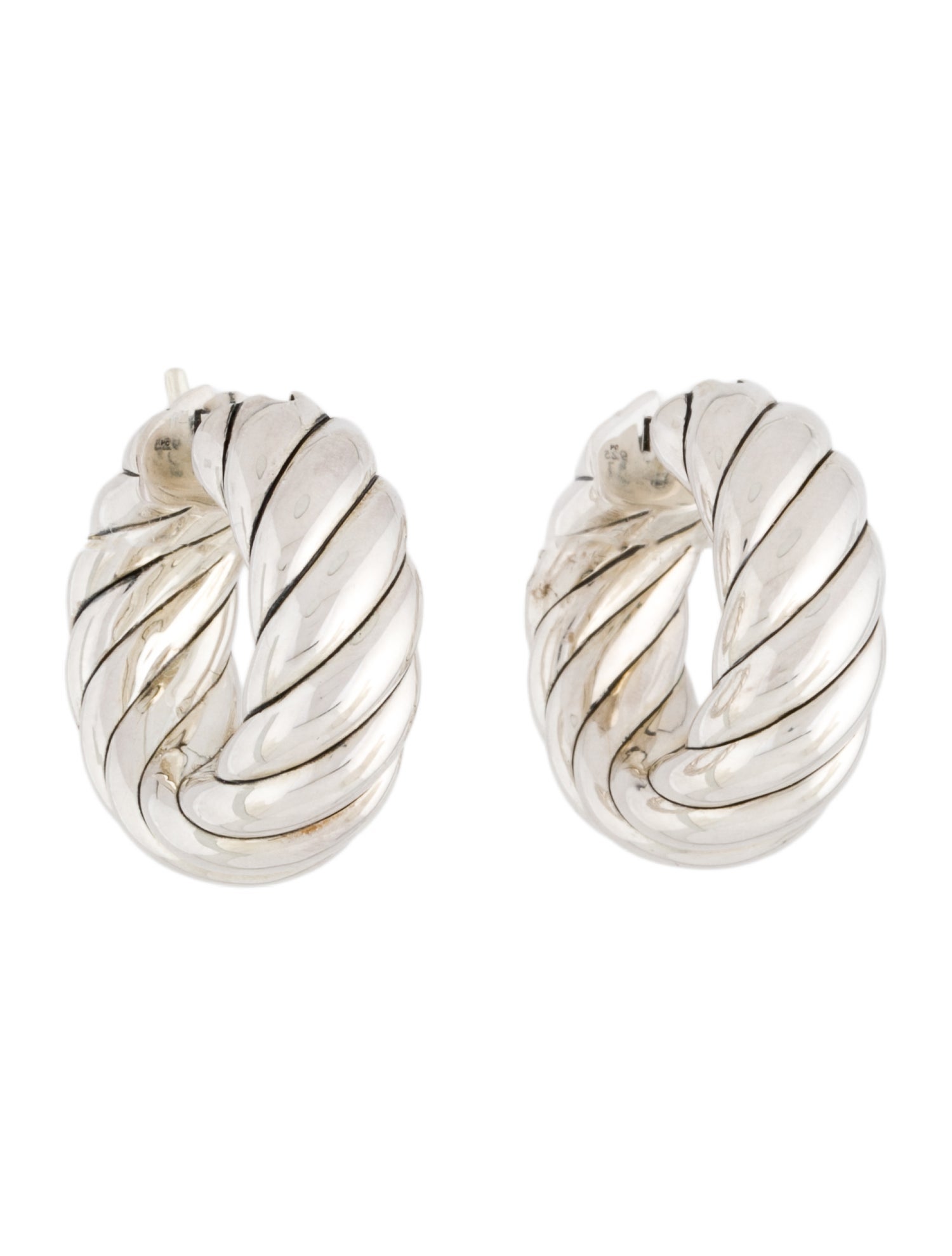 David Yurman Sculpted Cable Hoop Earrings