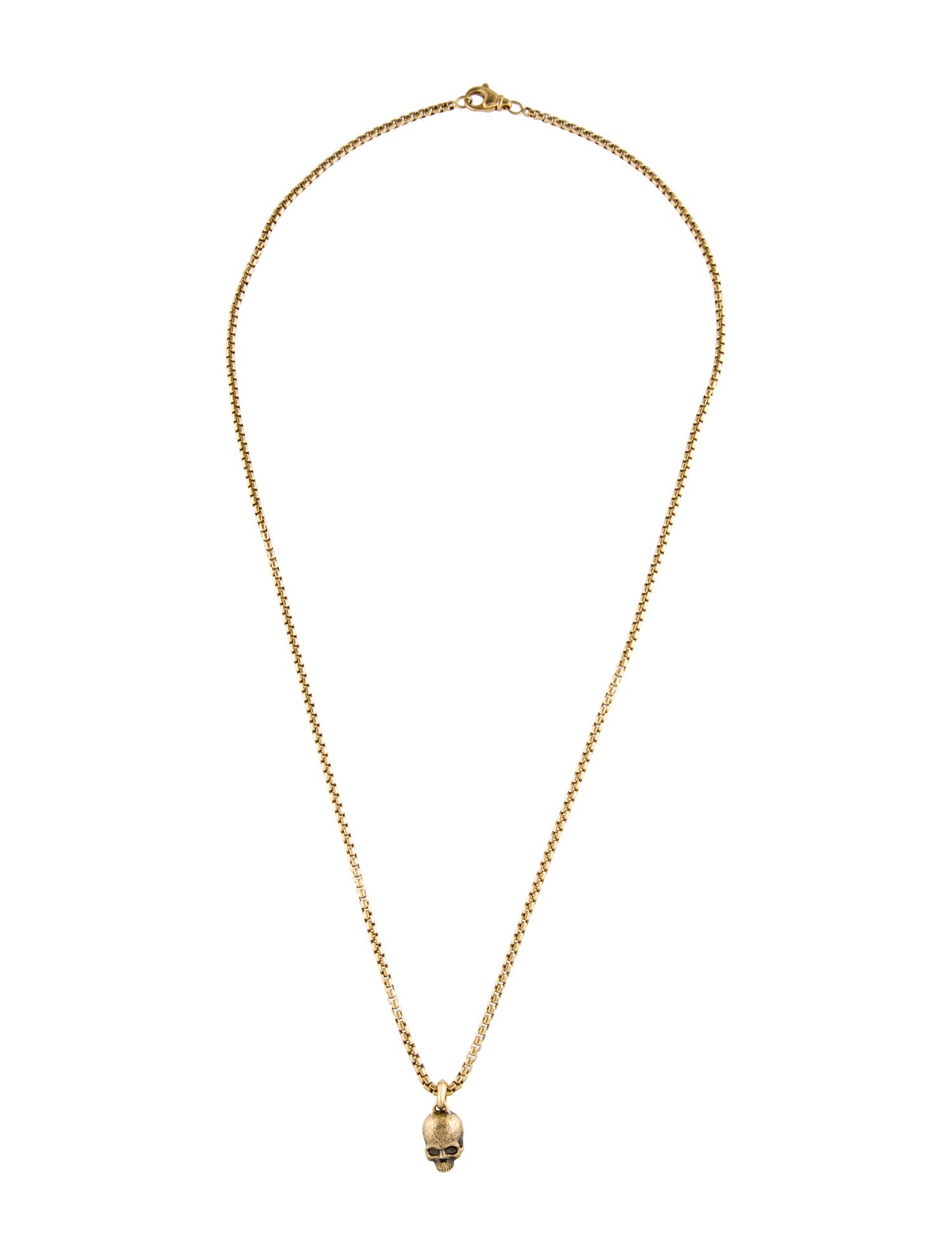 David Yurman 18K Momento Mori Skull Pendant Necklace